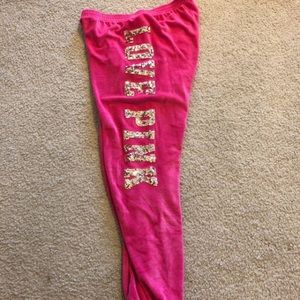Velour pink lounge sweat bottoms